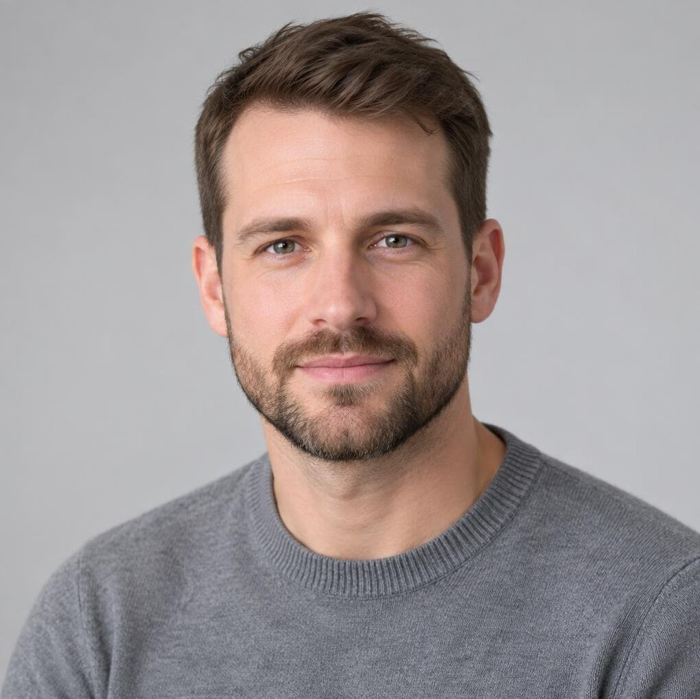 Portrait of a bearded man looking at the camera
