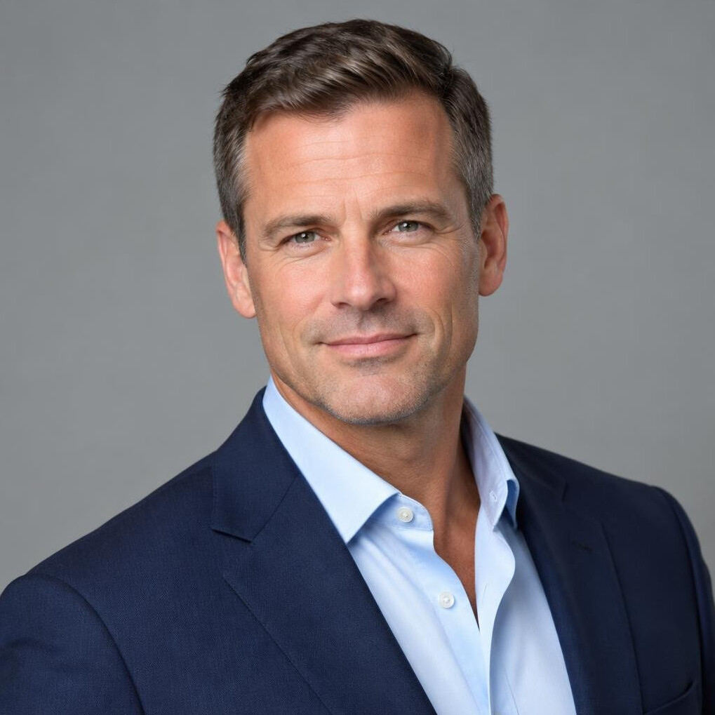 Portrait of a man in a suit with short hair