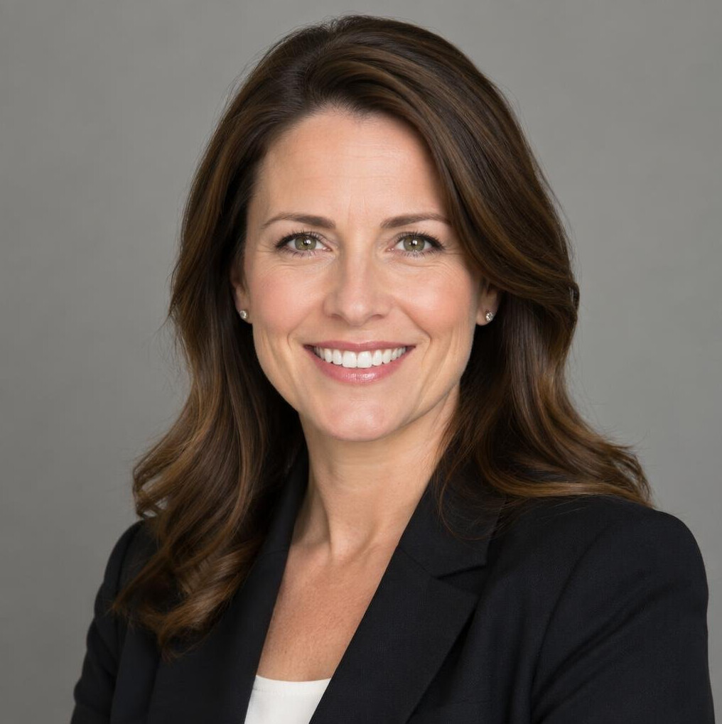 Portrait of a smiling young woman with brown hair